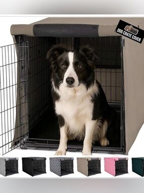 New Open Box Taupe GORILLA GRIP Dog Crate Cover ONLY 23”x36”x25”
